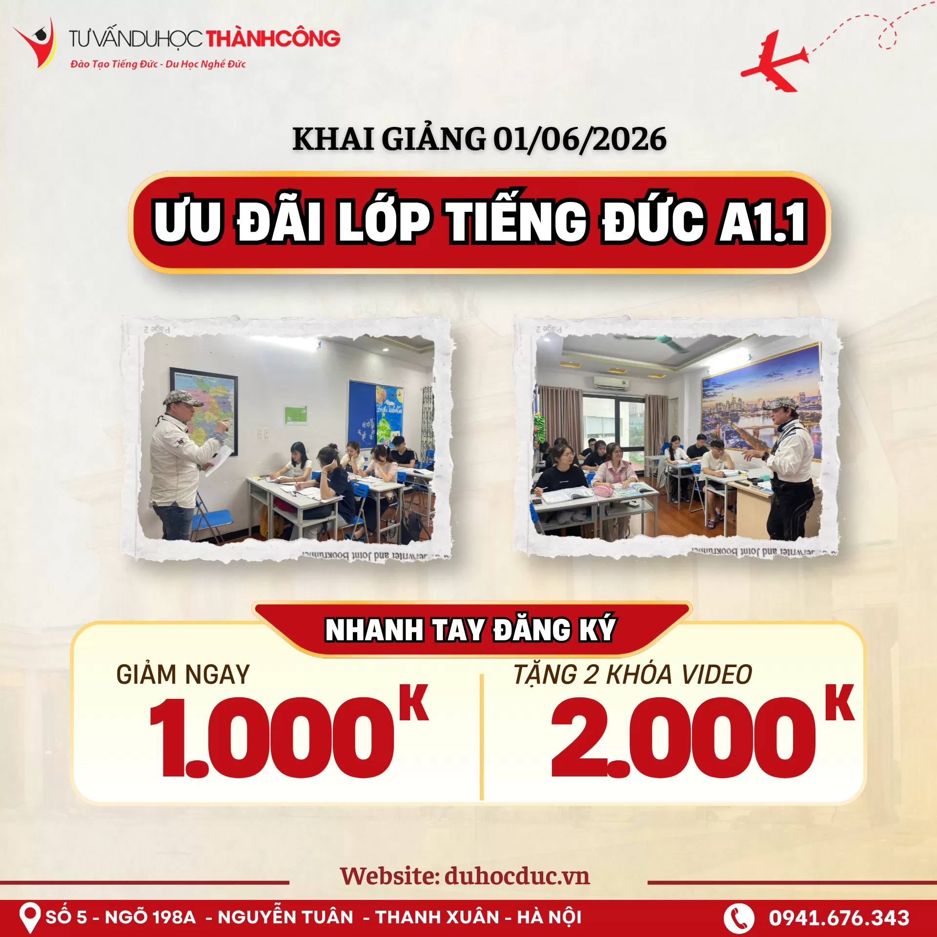 ĐỪNG BỎ LỠ: ƯU ĐÃI HỌC PHÍ TIẾNG ĐỨC LỚN NHẤT THÁNG NÀY!