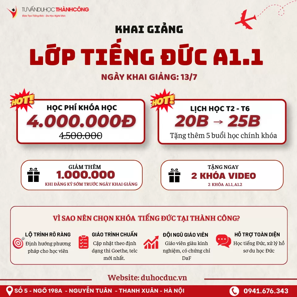 KHAI GIẢNG LỚP TIẾNG ĐỨC A1.1 – CHỈ MỘT BƯỚC KHỞI ĐẦU, MỞ RA CƠ HỘI ĐẾN ĐỨC!