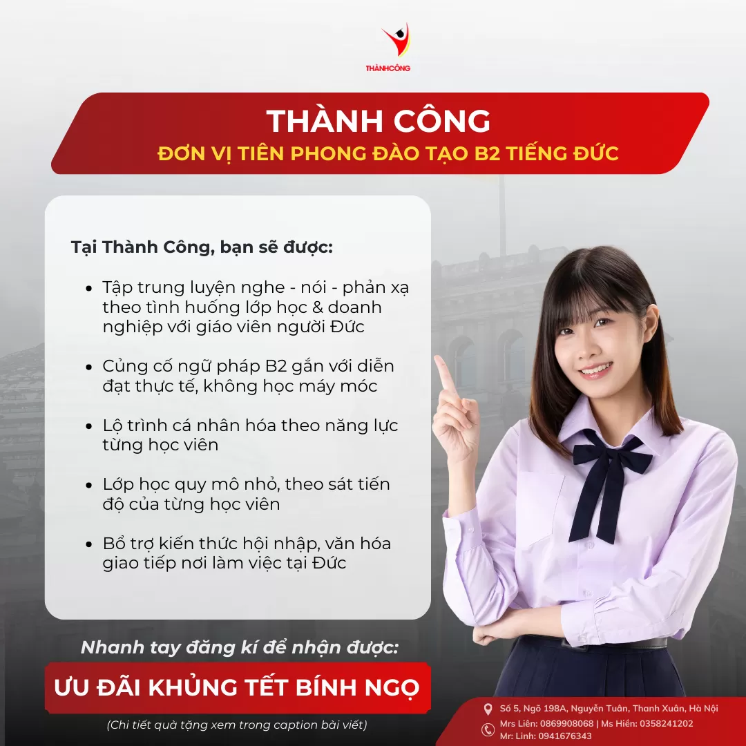 HỌC B2 TẠI THÀNH CÔNG: LỘ TRÌNH CHUẨN - ĐI ĐỨC NHANH