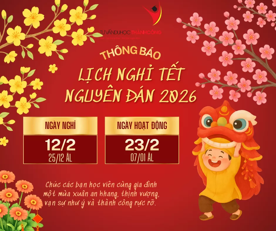 THÔNG BÁO LỊCH NGHỈ TẾT ÂM LỊCH 2026
