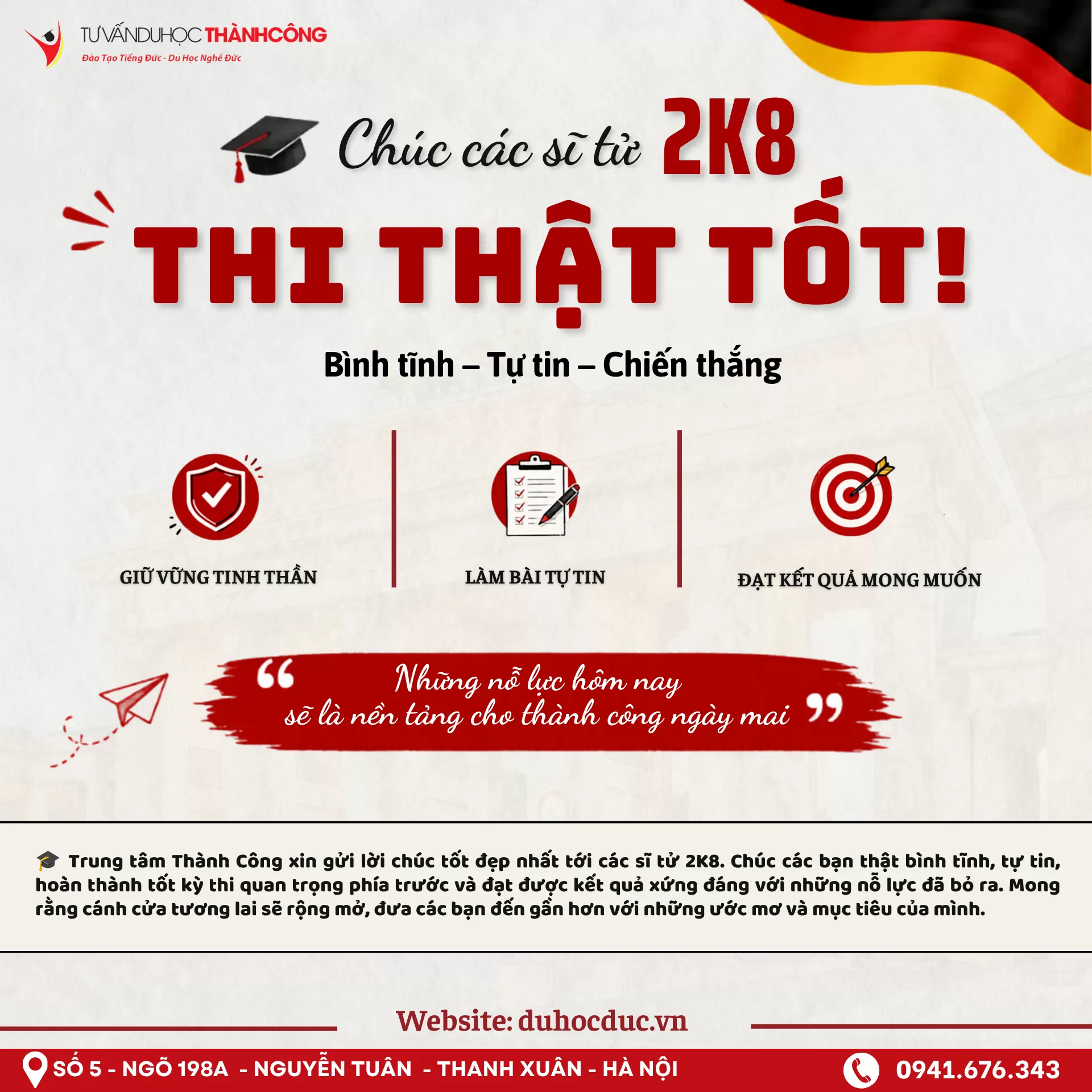 GỬI LỜI CHÚC ĐẾN CÁC SĨ TỬ 2K8