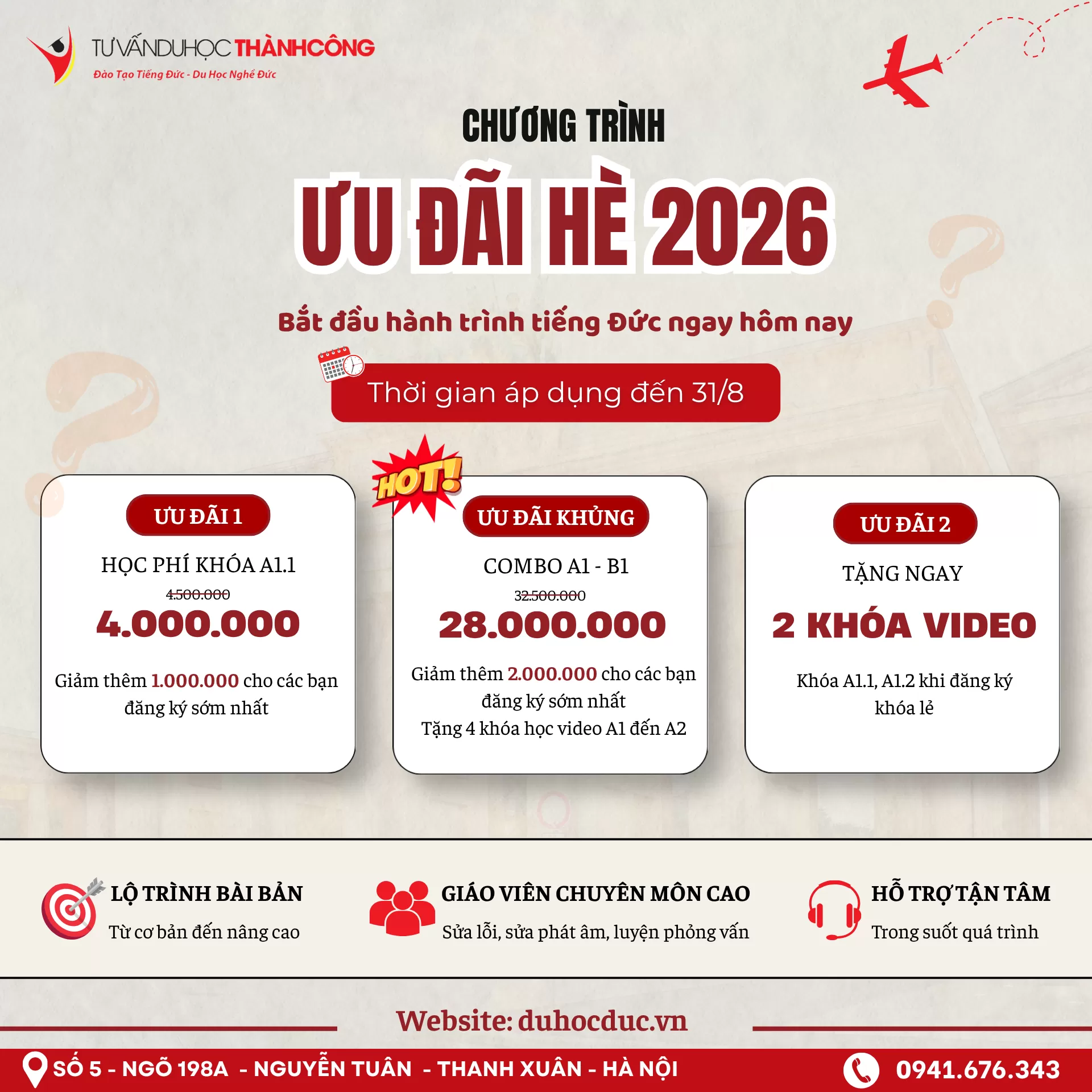 ƯU ĐÃI HÈ NÀY – HỌC TIẾNG ĐỨC, NHẬN ƯU ĐÃI CỰC MÊ!