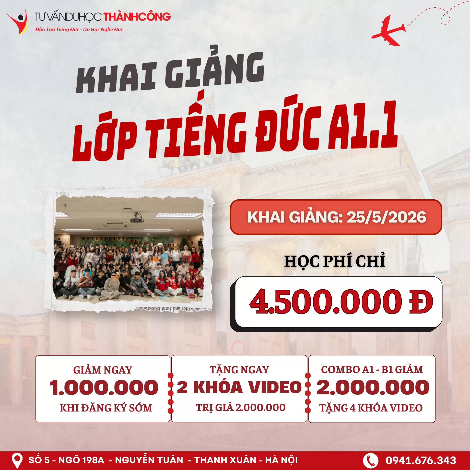 KHAI GIẢNG LỚP TIẾNG ĐỨC A1.1 – 25/05/2026